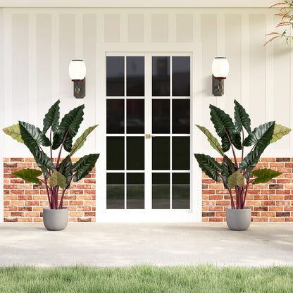 Artificial Rainbow Taro Tree 63" Tall with 11 Faux Leaves-1 Pack