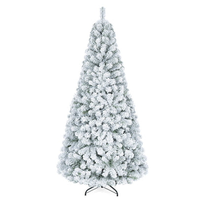 Snow-Flocked Artificial Christmas Tree 6 ft with Metal Stand