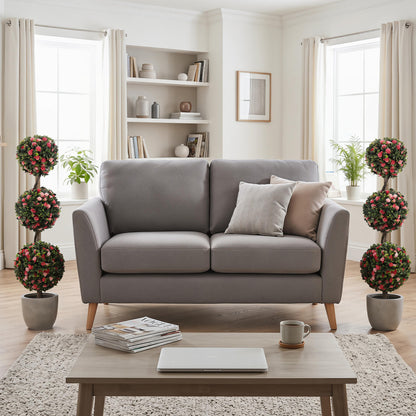 Triple Ball Rose Topiary Tree 43.5" with Lifelike Blooms