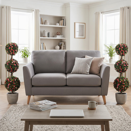 Triple Ball Rose Topiary Tree 43.5" with Lifelike Blooms