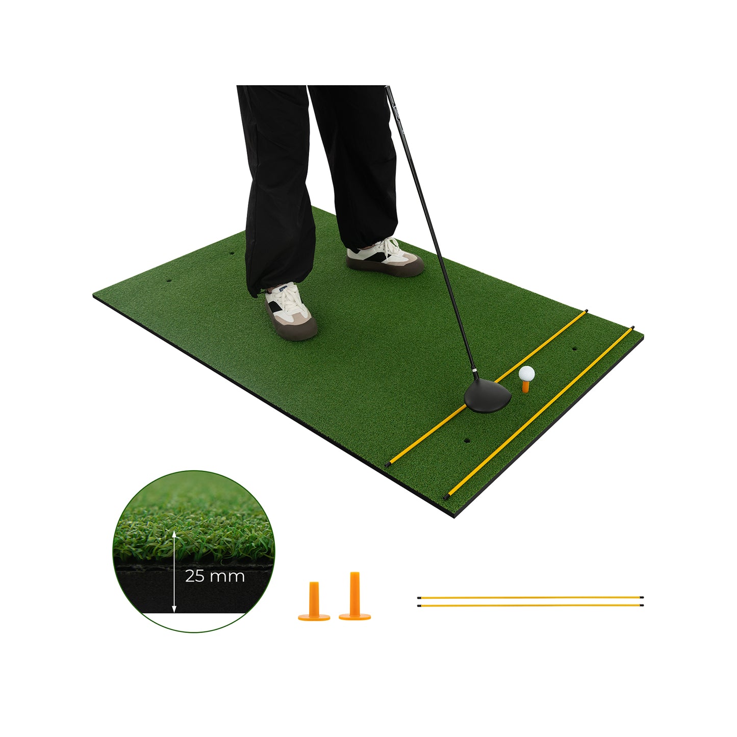 5 x 3 ft Artificial Turf Grass Practice Mat for Indoors and Outdoors-20mm - 25Mm