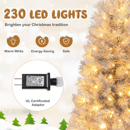 Artificial Xmas Tree with Branch Tips and Warm White LED Lights