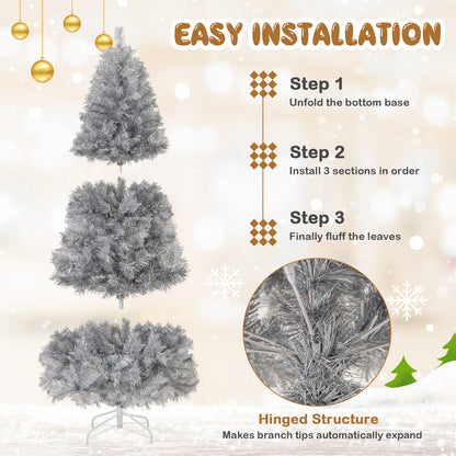Artificial Xmas Tree with Branch Tips and Warm White LED Lights