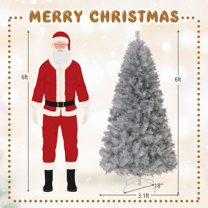 Artificial Xmas Tree with Branch Tips and Warm White LED Lights
