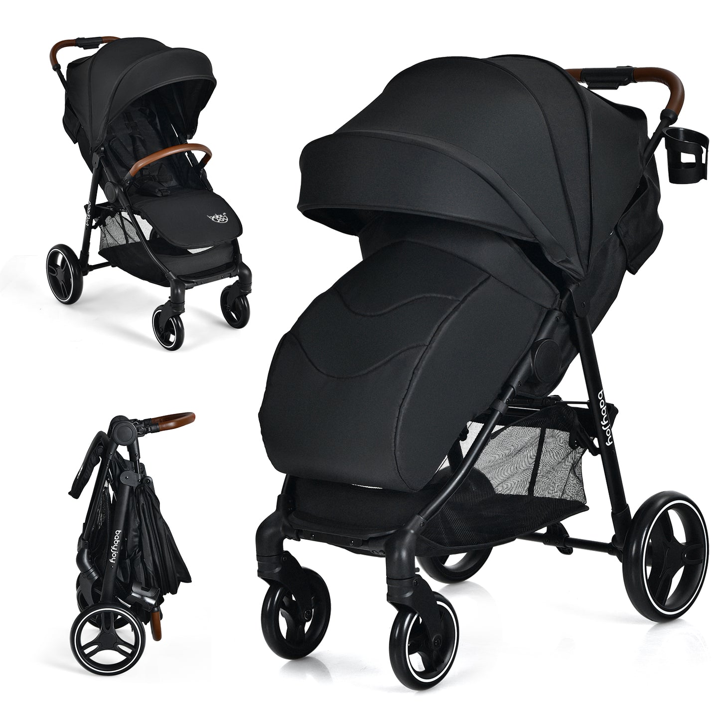 5-Point Harness Lightweight Infant Stroller with Foot Cover and Adjustable Backrest