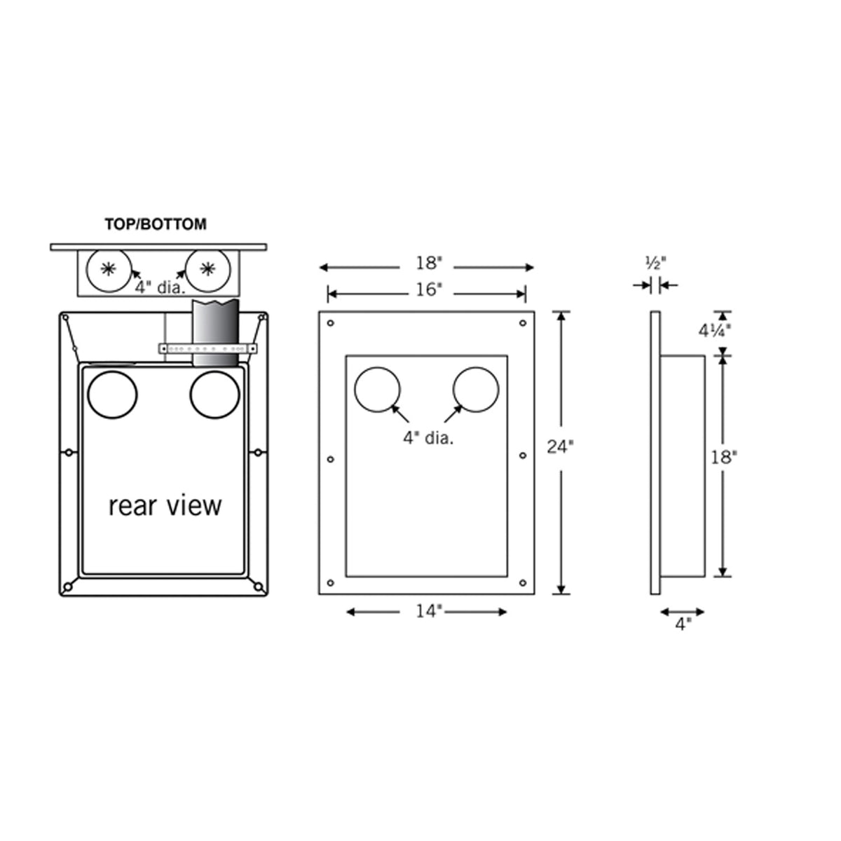 Builder's Best Saf-T-Duct Recessed Dryer Vent Outlet Box, White - view 5