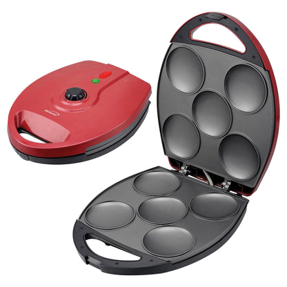 Brentwood 1,200W 5-Arepa Nonstick Arepa Maker, Red