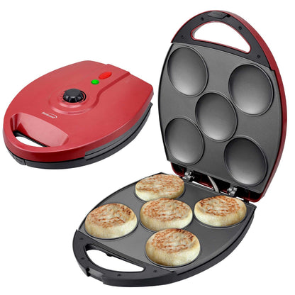 Brentwood 1,200W 5-Arepa Nonstick Arepa Maker, Red - view 2