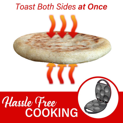 Brentwood 1,200W 5-Arepa Nonstick Arepa Maker, Red - view 7