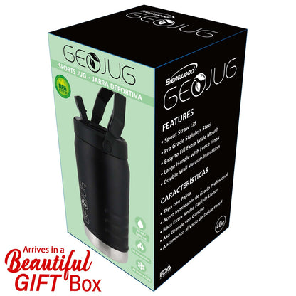 Brentwood Geojug 40 Oz. Vacuum-Insulated Stainless Steel Water Jug, Black - view 8