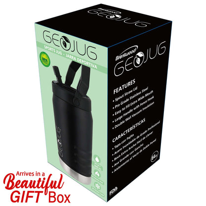 Brentwood Geojug 64 Oz. Vacuum-Insulated Stainless Steel Water Jug - Black - view 8