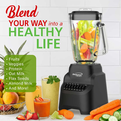 Brentwood Select 5.3-Cup 500W 10-Speed Glass Jar Blender, Black - view 5