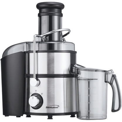 Brentwood 800W Stainless Steel Juice Extractor with Wide Feed Chute & 34-Oz. Jar