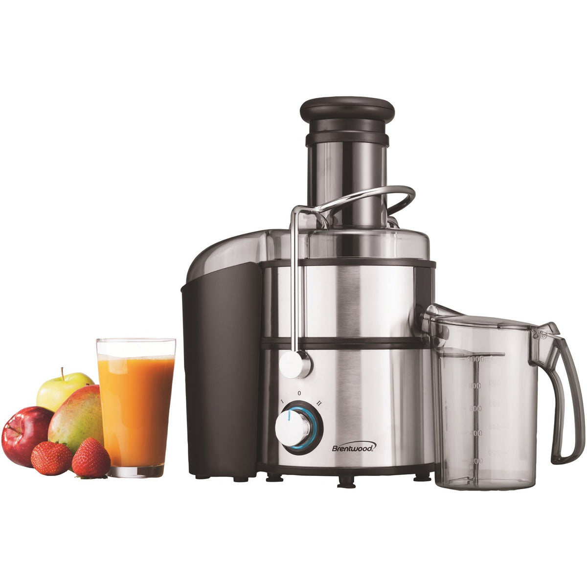 Brentwood 800W Stainless Steel Juice Extractor with Wide Feed Chute & 34-Oz. Jar - view 2