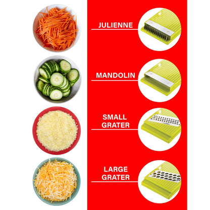 Brentwood Mandolin Slicer with 5-Cup Container and 4 Stainless Steel Blades, Green - view 5