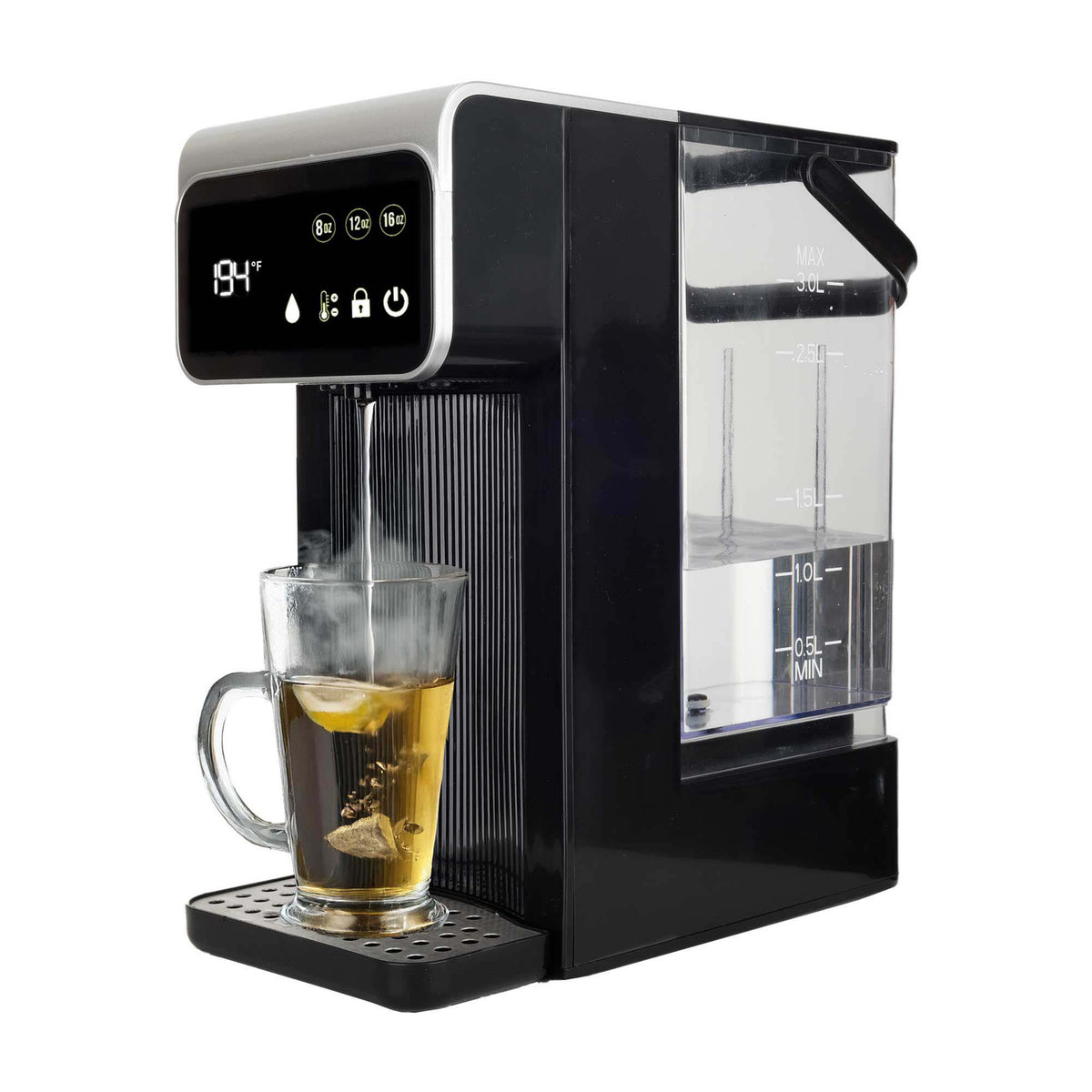 Brentwood 2.7 Qt. 1,800W Digital Instant Hot Water Dispenser, Black