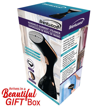 Brentwood 1,200W Handheld Garment Steamer with Stainless Steel Soleplate, Black - view 8
