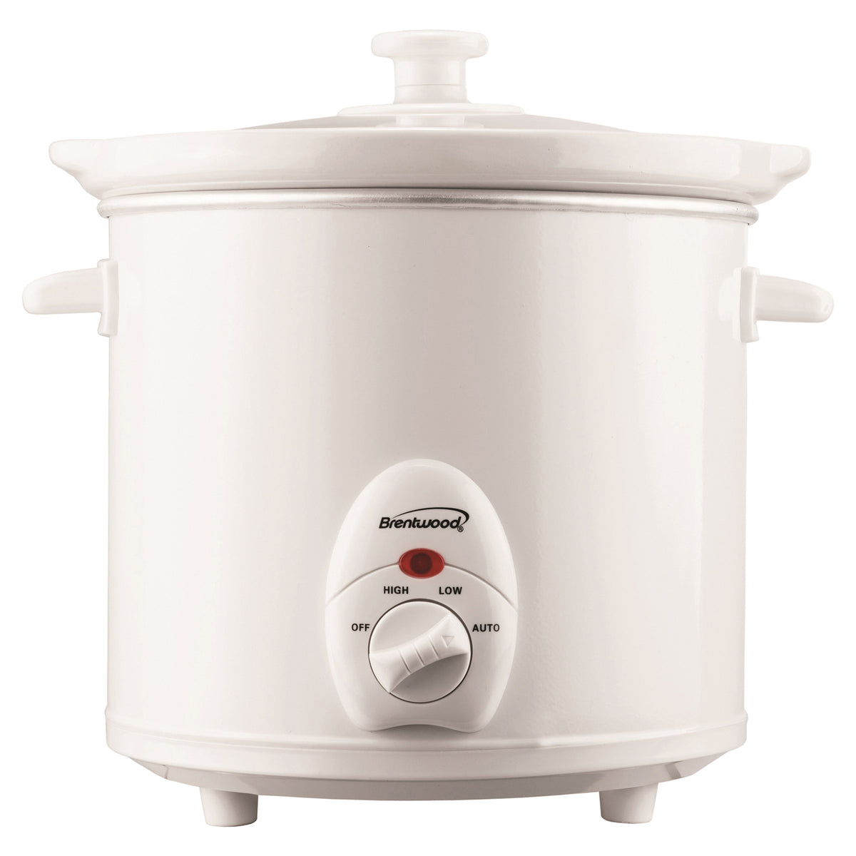 Brentwood 3-Qt. Slow Cooker with Removable Ceramic Pot & Glass Lid, White