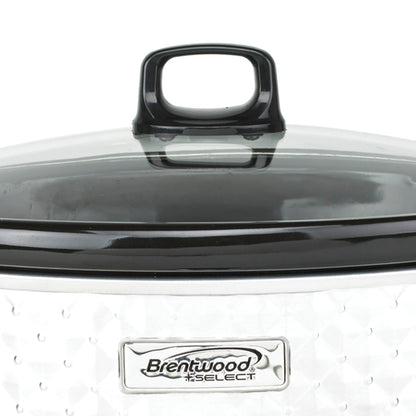 Brentwood Select 7-Qt. Slow Cooker with Removable Ceramic Pot, Pearl White - view 3