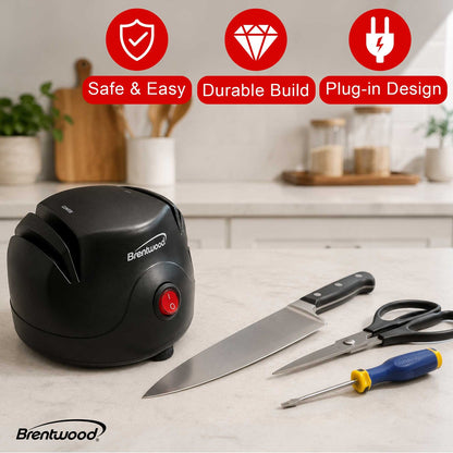 Brentwood Electric 2-Stage Knife and Tool Sharpener, Black - view 3