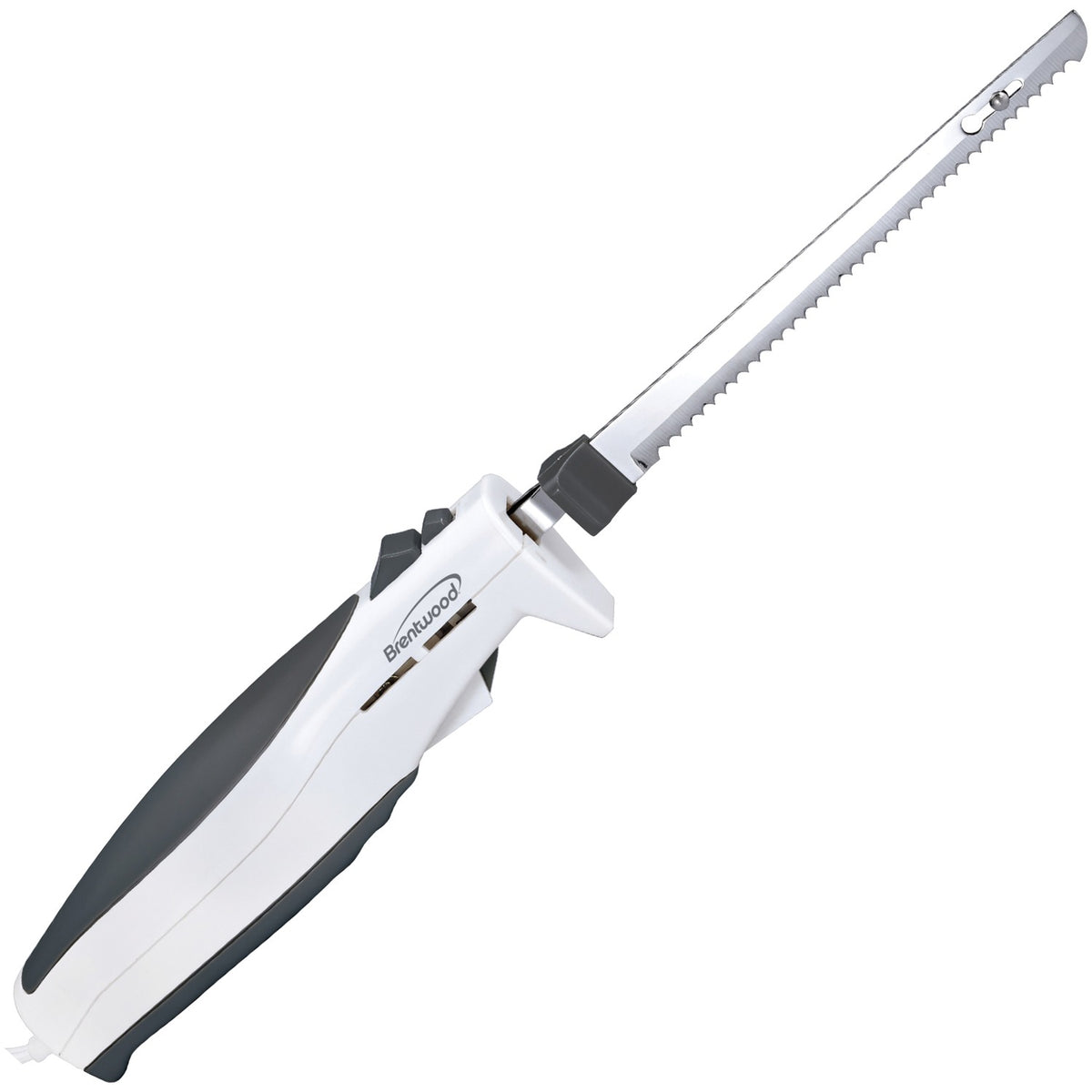 Brentwood 7-In. Electric Carving Knife with Serrated Stainless Steel Blades