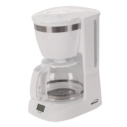 Brentwood 10-Cup Programmable Digital Coffee Maker with Pause & Serve, White
