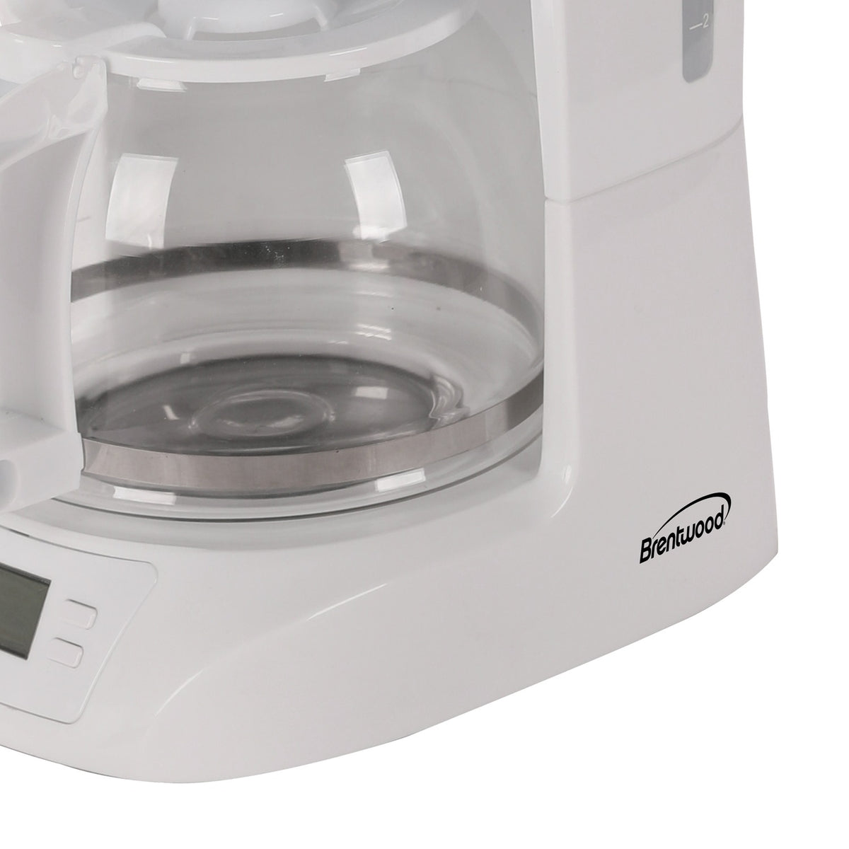 Brentwood 10-Cup Programmable Digital Coffee Maker with Pause & Serve, White - view 2