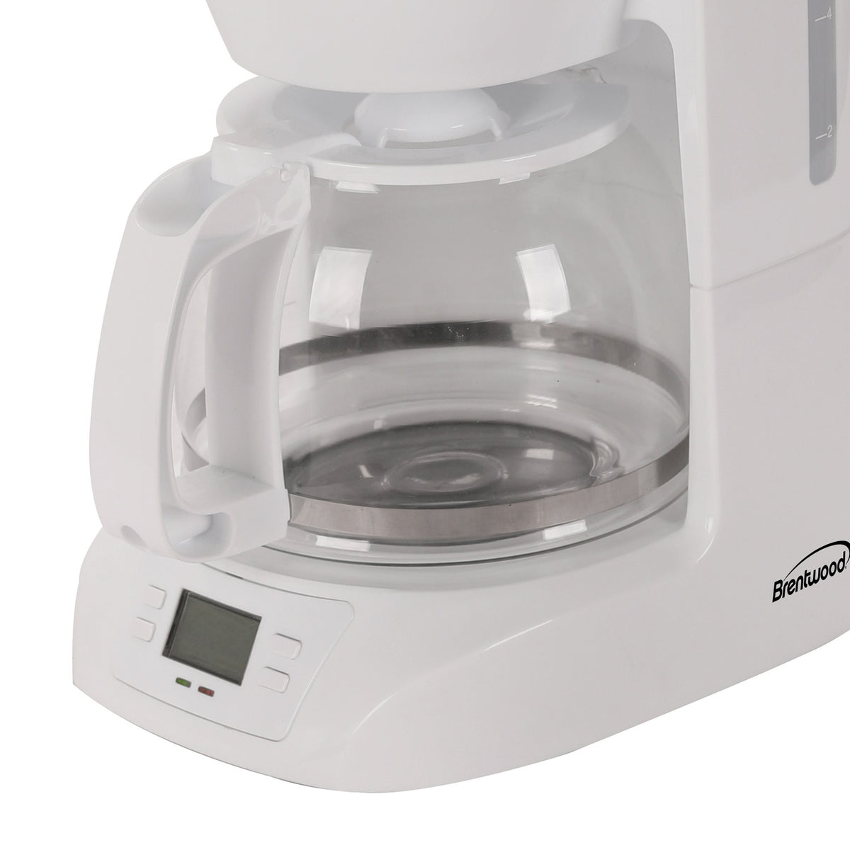 Brentwood 10-Cup Programmable Digital Coffee Maker with Pause & Serve, White - view 3