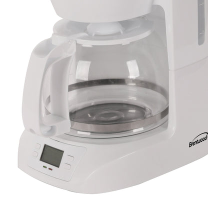 Brentwood 10-Cup Programmable Digital Coffee Maker with Pause & Serve, White - view 3