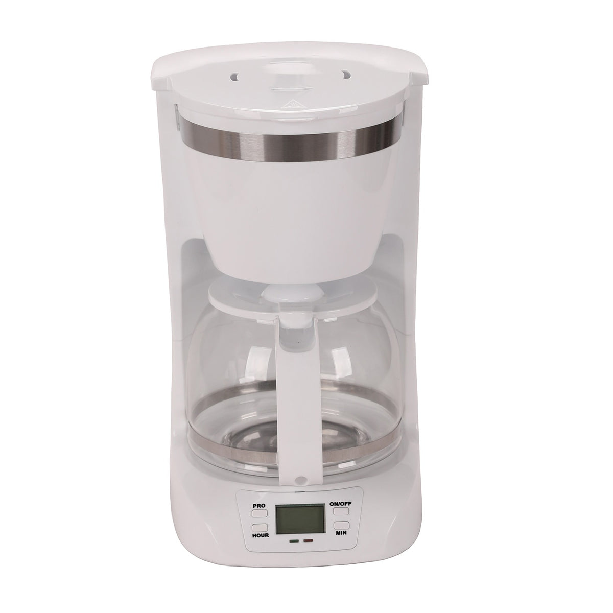 Brentwood 10-Cup Programmable Digital Coffee Maker with Pause & Serve, White - view 7