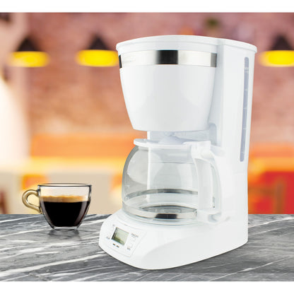 Brentwood 10-Cup Programmable Digital Coffee Maker with Pause & Serve, White - view 8