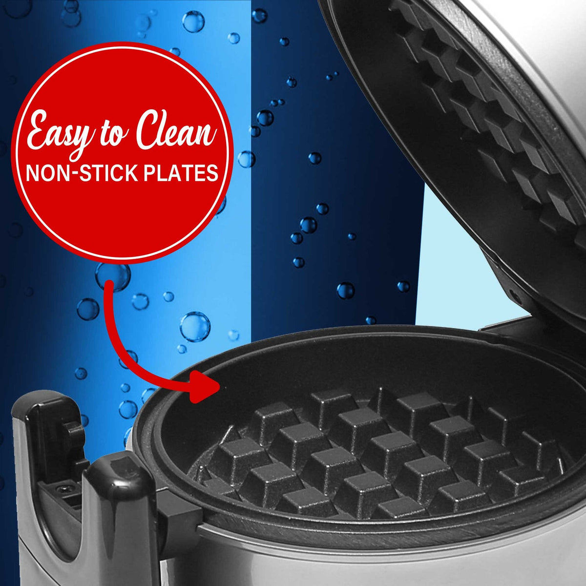 Brentwood 5 In. Nonstick Flip Belgian Waffle Maker, Silver - view 5