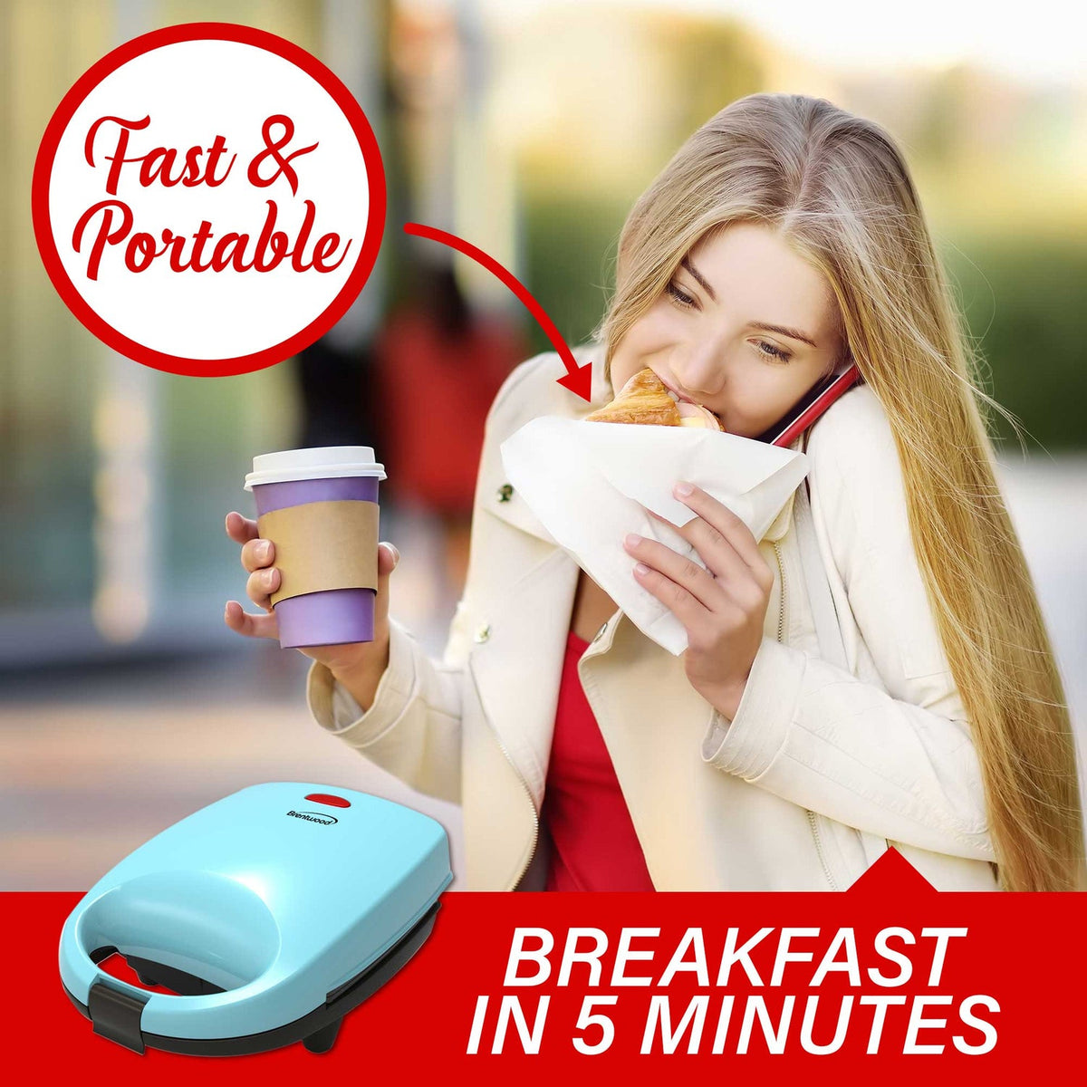 Brentwood 530W Mini Sous Vide-Style Egg Bite Maker, Blue - view 5