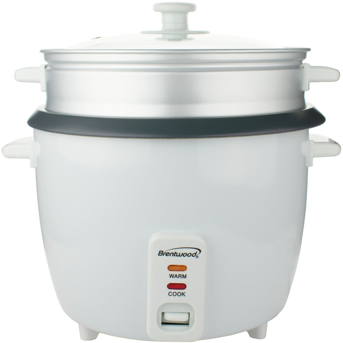 Brentwood 20-Cup (Uncooked) Electric Rice Cooker & Food Steamer with Auto Warm, White