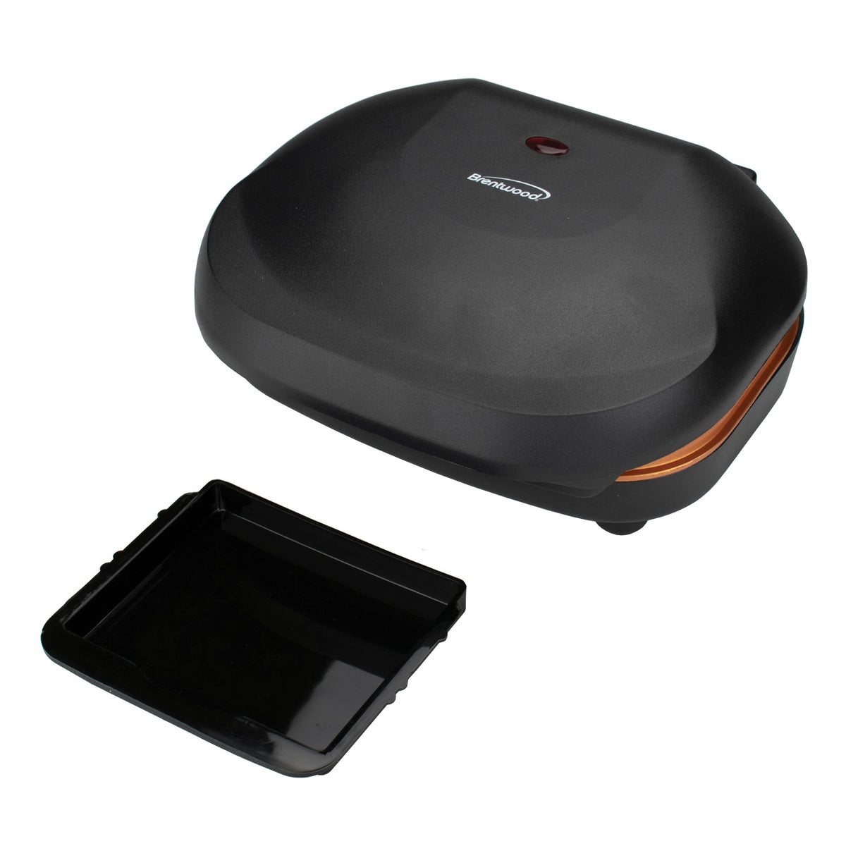 Brentwood 2-Serving Nonstick Copper Indoor Grill & Panini Press, 750W, Black - view 5