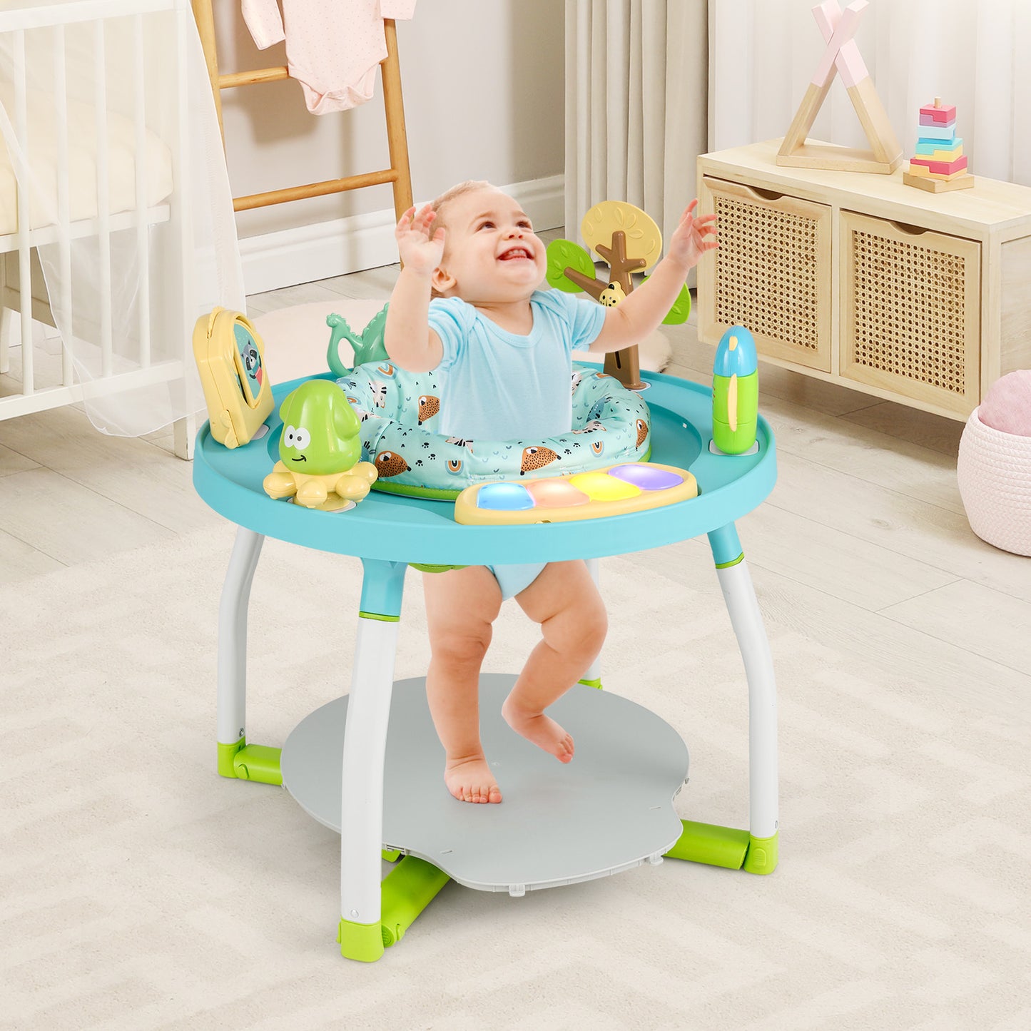 5-in-1 Baby Activity Center Interactive Bounce Seat with Removable Toys