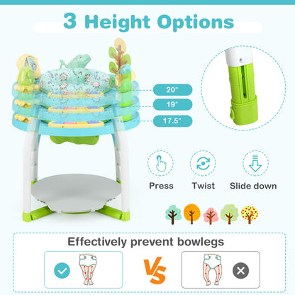 5-in-1 Baby Activity Center Interactive Bounce Seat with Removable Toys