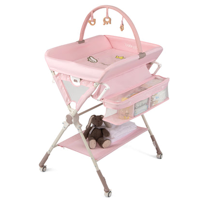 Baby Changing Table Foldable Diaper Changing Station with Storage Bag and Shelf