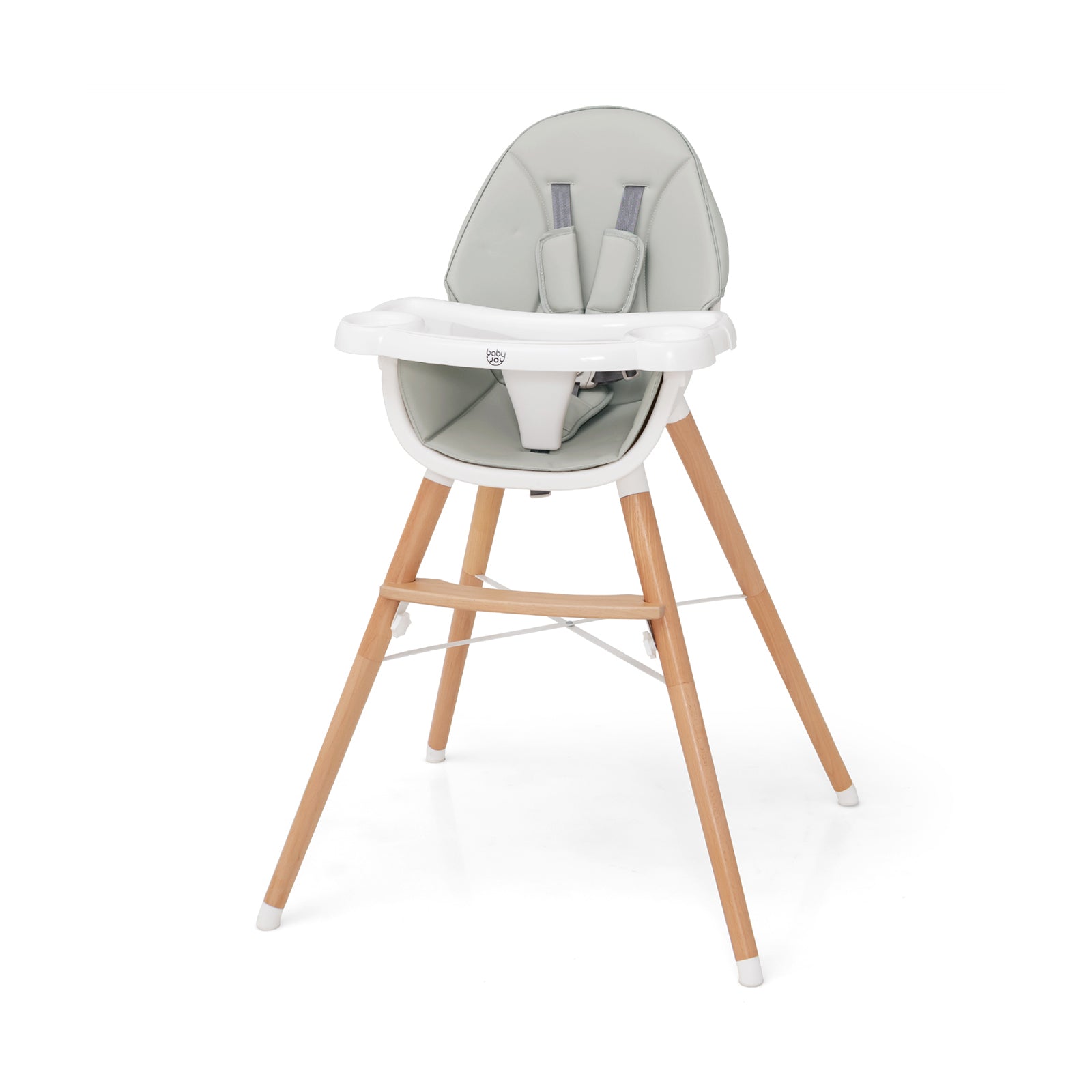 Baby High Chair with Dishwasher Safe Tray-Pink - Gray