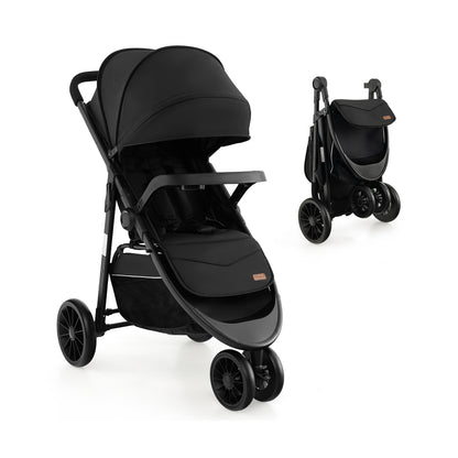 Baby Jogging Stroller with Adjustable Canopy for Newborn