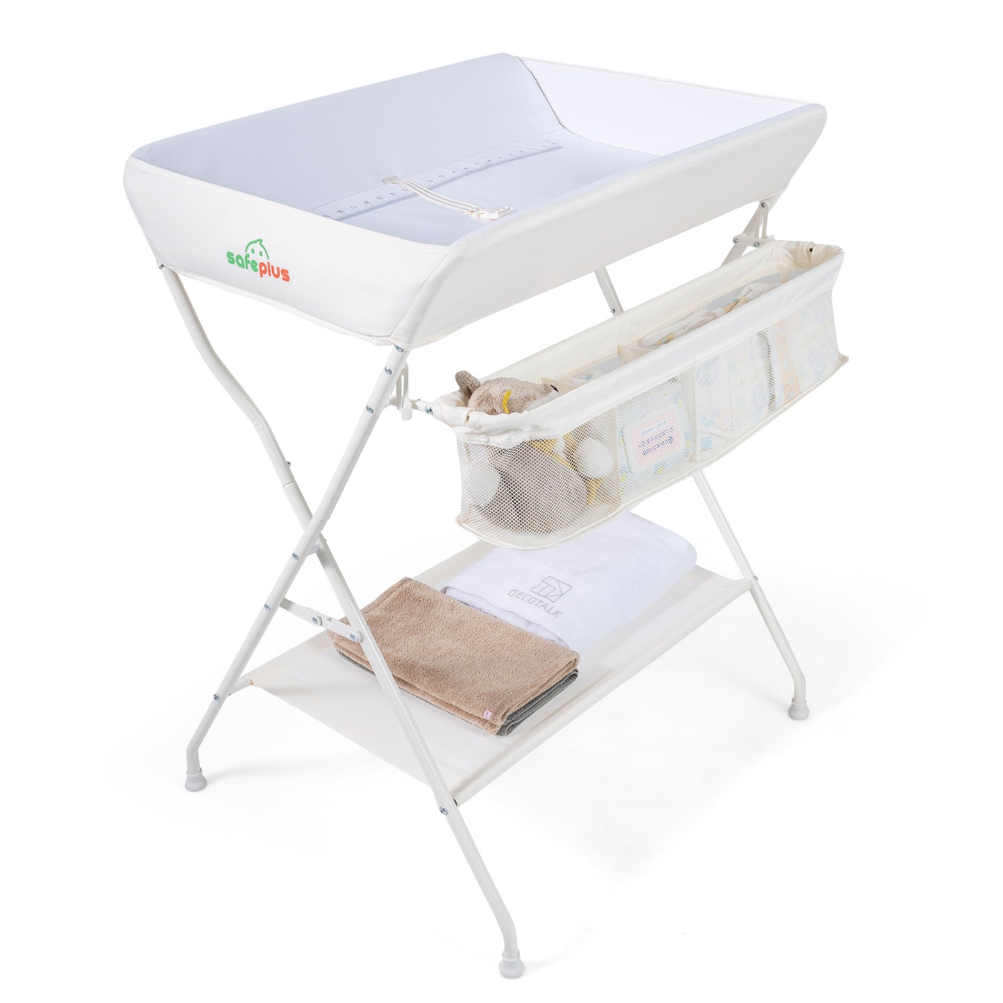 Baby Storage Foldable Diaper Changing Table-Beige - Beige