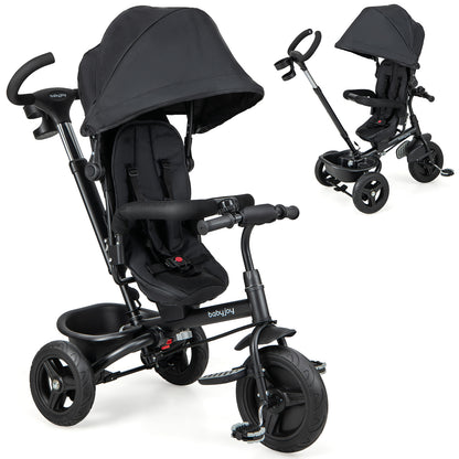 4-in-1 Baby Tricycle Toddler Trike with Reversible Seat and 5-Point Safety Harness