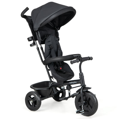 4-in-1 Baby Trike Kids Tricycle with Removable Canopy and Adjustable Push Handle