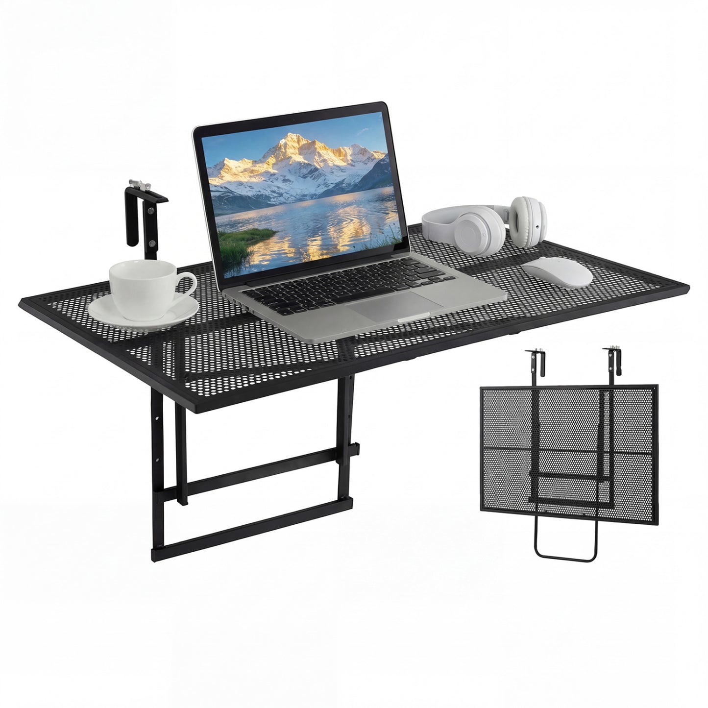 31.5 Inch Large Metal Folding Bar Table with 5