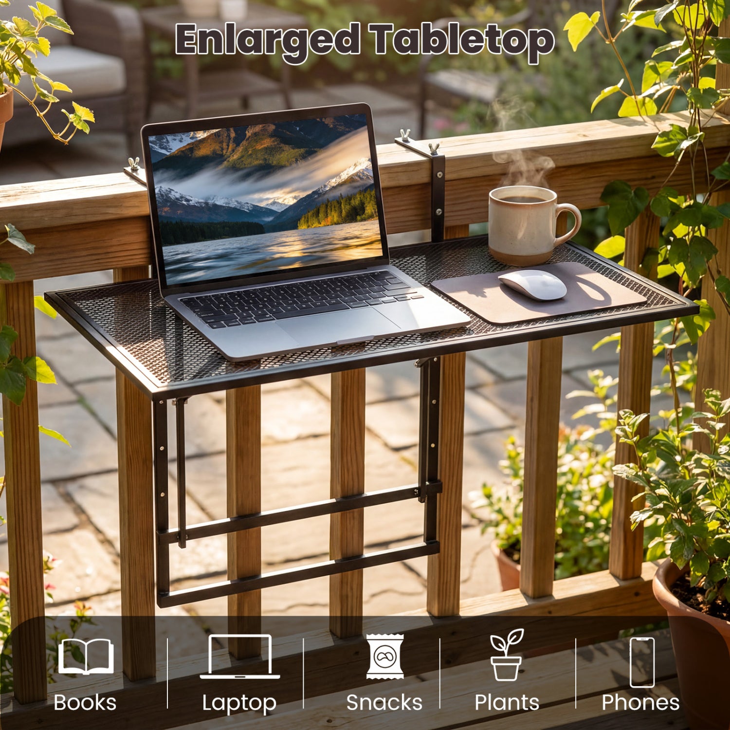 31.5 Inch Large Metal Folding Bar Table with 5