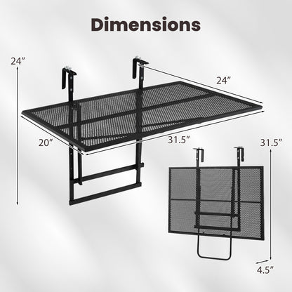 31.5 Inch Large Metal Folding Bar Table with 5