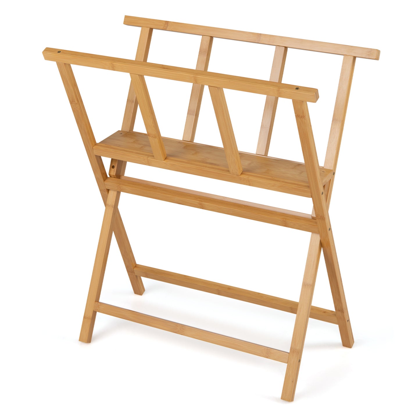 Bamboo Art Print Rack for Canvas Storage and Display