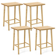 25.5 Inch Bar Stools Set of 2 with Footrest-Natural