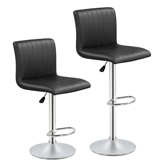 Bar Stools Set of 2 Adjustable Swivel Barstools with Back and Footrest