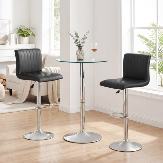 Bar Stools Set of 2 Adjustable Swivel Barstools with Back and Footrest